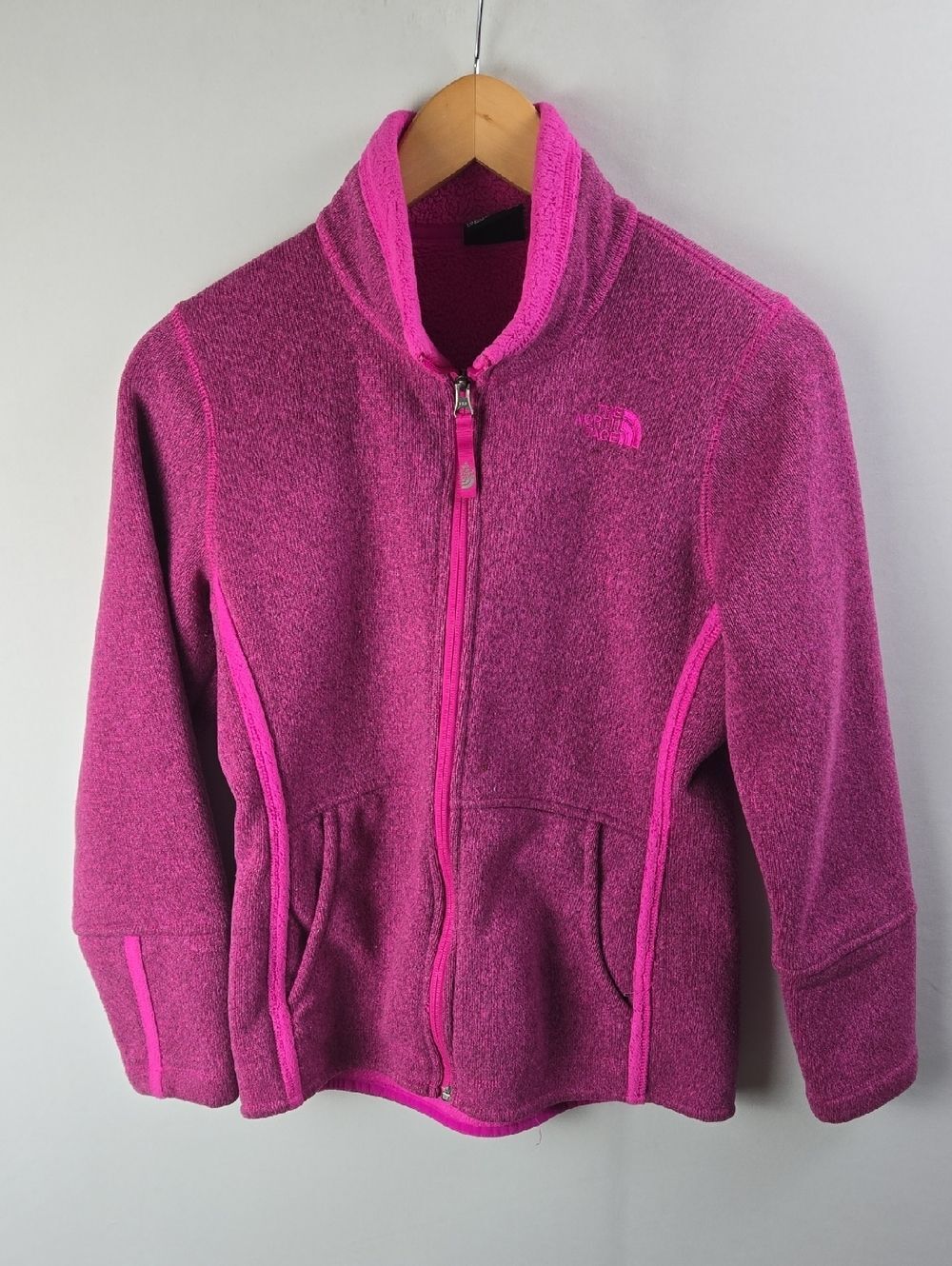 The North Face Girls L 14/16 Full Zip Pink Fleece Jacket Coldgear Outdoors